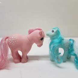 Lot of 2 Vintage My Little Pony MLP Figurines - Peach Blossom 1986 & Cotton Candy 1982