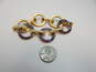 Vintage Italian 18K Yellow Gold Blue Enamel Circle Link Bracelet 34.9g image number 2