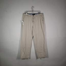 Mens Regular Fit Slash Pocket Flat Front Straight Leg Chino Pants Size 38/32