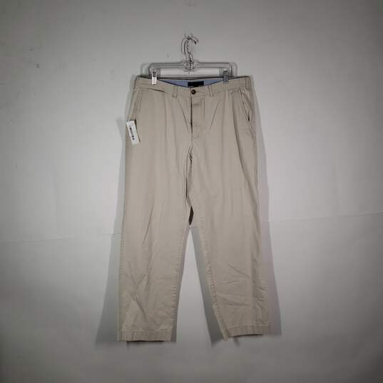Mens Regular Fit Slash Pocket Flat Front Straight Leg Chino Pants Size 38/32 image number 1