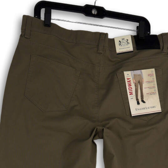 NWT Mens Brown Flat Front Stretch Straight Leg Chino Pants Size 36X29 image number 4