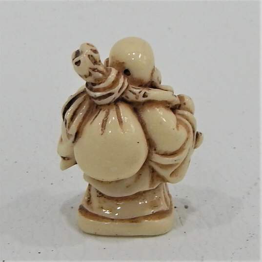 Happy Laughing Buddha Ivory Resin Figurines Set of 5 2 Inch image number 11