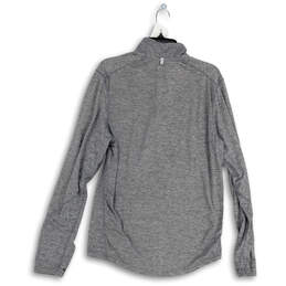 Womens Gray Heather 1/4 Zip Long Sleeve Activewear T-Shirt Size Medium alternative image