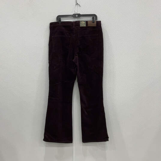 NWT Womens Purple Corduroy Flat Front Classic Bootcut Leg Pants Size 14X31 image number 2
