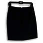 Womens Black Flat Front Back Zip Short Straight & Pencil Skirt Size 2P image number 2