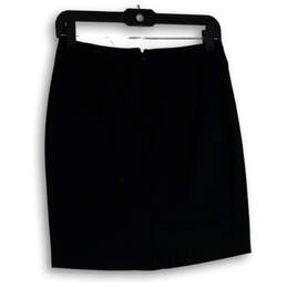 Womens Black Flat Front Back Zip Short Straight & Pencil Skirt Size 2P alternative image