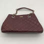 Womens Natalia Maroon Leather Chain Strap Bottom Studs Quilted Tote Bag image number 1