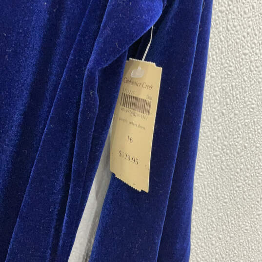 Buy the NWT Womens Blue Velvet Long Sleeve Round Neck Pullover Maxi ...