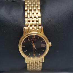 Citizen 23mm Case 50WR Gold tone classic Lady's Stainless Steel Quartz Watch