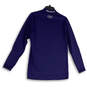 Mens Blue Mock Neck Long Sleeve Activewear Pullover T-Shirt Size Medium image number 2