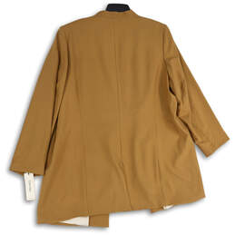 NWT Womens Brown Long Sleeve Welt Pocket Open front Blazer Jacket Size 20W alternative image