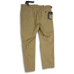 NWT Mens Khaki Flat Front Slash Pocket Straight Leg Dress Pants Size 42x32 alternative image