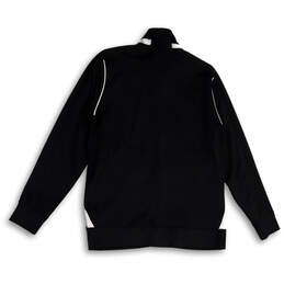 Womens Black White Long Sleeve Dri-Fit Full-Zip Track Jacket Size Large alternative image