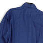 Mens Blue Abstract Long Sleeve Collared Regular Fit Button-Up Shirt Size XL image number 4