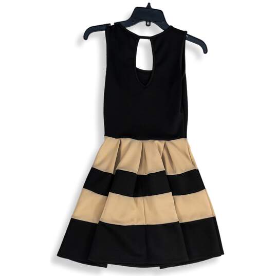 A'Gaci Womens Black Sleeveless Scoop Neck Keyhole Back Mini Dress Size S image number 2