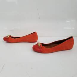 Coach Leila Ballet Suede Flats Red