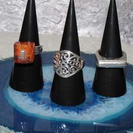Assortment of 3 Sterling Silver Rings (Sizes 6.5 - 7.75) - 22.8g alternative image