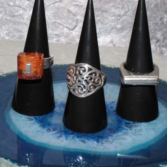 Assortment of 3 Sterling Silver Rings (Sizes 6.5 - 7.75) - 22.8g image number 2