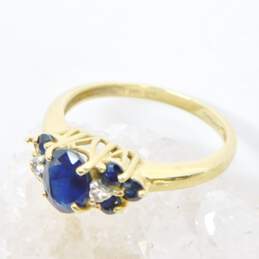 14K Yellow Gold Sapphire & Diamond Accent Ring 2.8g alternative image