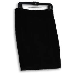 Womens Black Geometric Flat Front Side Zip Straight & Pencil Skirt Size 6 alternative image