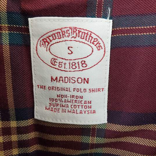 Brooks Brothers Burgundy Plaid Button Down Shirt image number 3