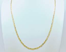 Elegant 14K Tri Color Gold Textured Anchor Chain Necklace 9.2g