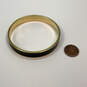 Designer Kate Spade Gold-Tone Black Enamel Round Shape Bangle Bracelet image number 3