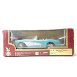 1957 Chevrolet Corvette Convertible Baby Blue with White NIB by Road Tough 1:24