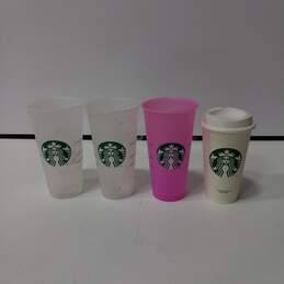 4Pc Plastic Starbucks Tumbler Bundle