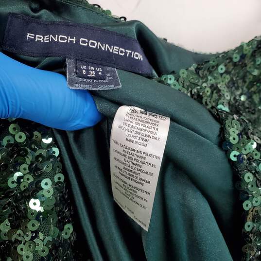 Wm French Connection Green Sequence Skating Party Dress Sz 8 image number 3
