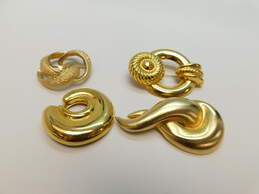 Vintage Monet MWS & Marla Goldtone MCM Brushed Swirl Textured Knot & Rope Dome Circle Brooches & Abstract Clip 83.2g