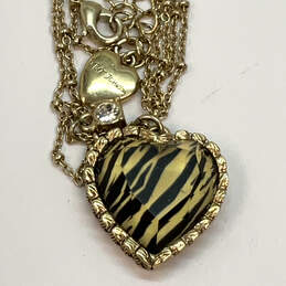 Designer Betsey Johnson Gold-Tone Link Chain Heart Shape Pendant Necklace alternative image