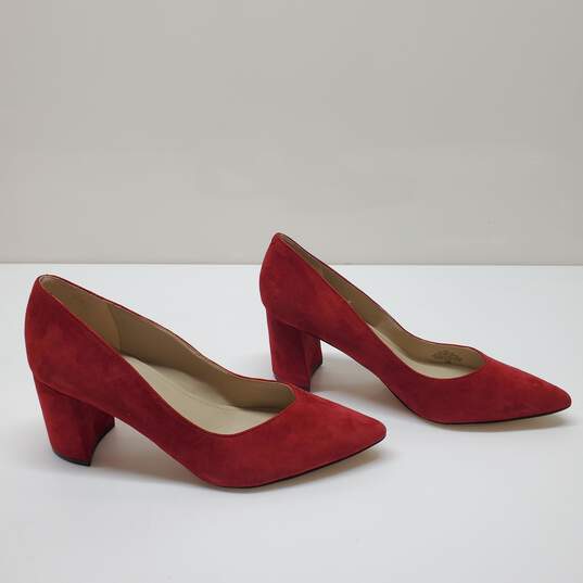 Marc Fisher Caitlin Red Suede Pump Heels Women's Size 9M image number 2