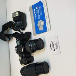 Chinon CP-9AF 35mm SLR Film Camera W/ Accessories