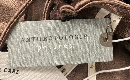 Anthropologie Women's Brown Lace/Satin Slip Dress- XSP image number 8