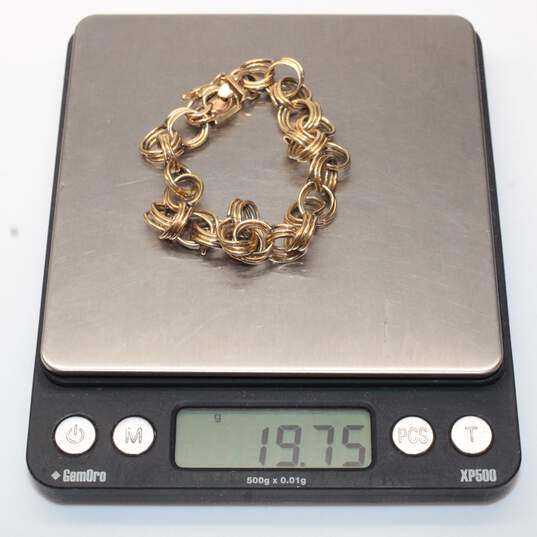 Pom 14K Yellow Gold Triple Circular Link Chain Bracelet - 19.75g image number 3