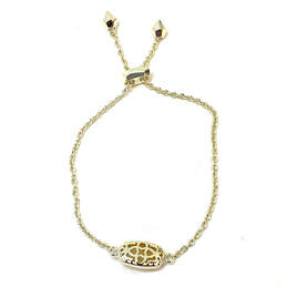 Designer Kendra Scott Gold-Tone Elaina Yellow Stone Link Chain Bracelet alternative image