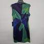 Green Blue Purple Side Ruched Sleeveless Dress image number 2