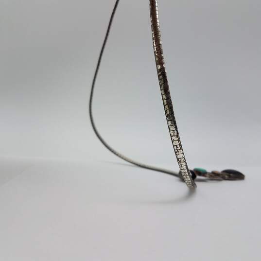 Sterling Silver Assorted Gemstone Pendant Omega Link 17 1/2 Inch Necklace 26.3g image number 5