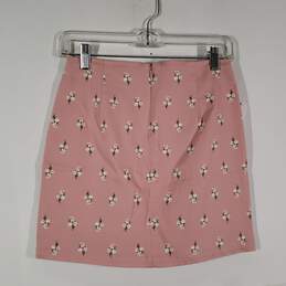 NWT Womens Floral Back Zip Flat Front Short Mini Skirt Size Small