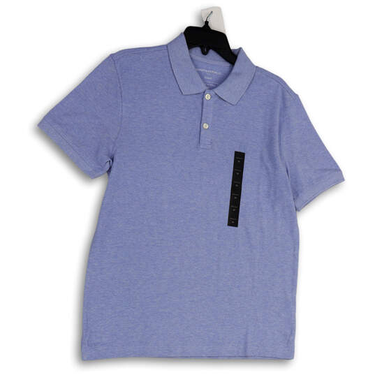 NWT Mens Blue Pique Spread Collar Short Sleeve Pullover Polo Shirt Size M image number 1