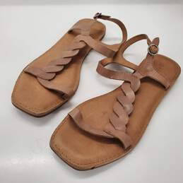 Frye Sydney Braid Brown Leather Sandals Women's Size 11M