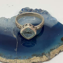 Designer Silpada 925 Sterling Silver Blue Topaz Engraved Band Ring