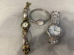 Lot Of 3 Womens Gold Silver Tone Stainless Steel Quartz Wristwatch 173.2g alternative image