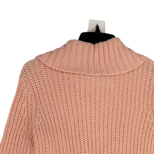 NWT Womens Pink Collared Long Sleeve Ribbed Knit Pullover Sweater Size XS image number 2