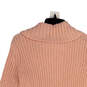 NWT Womens Pink Collared Long Sleeve Ribbed Knit Pullover Sweater Size XS image number 2