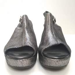 Cordani Peep Toe Wedge Heels Silver 9 alternative image