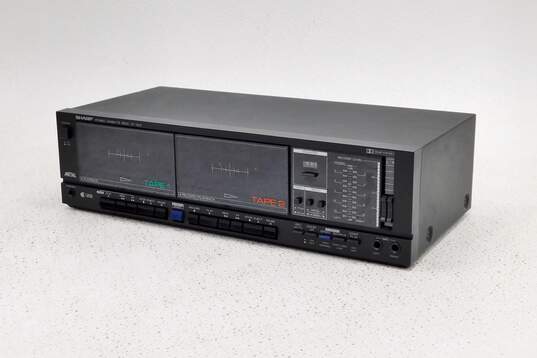 VNTG Sharp Model RT-1010(BK) Stereo Cassette Deck w/ Attached Power Cable image number 1