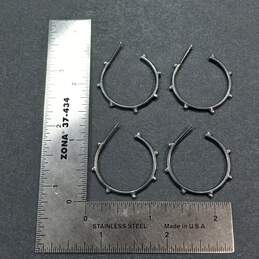 6 Pairs of Sterling Silver Hoop Earrings - 17.6g alternative image