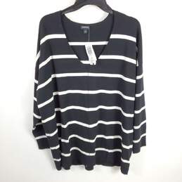 Torrid Women Black/White Stripe Sweatshirt Sz 2X NWT